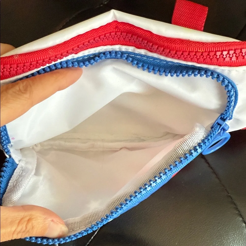 American Flag Fanny Pack with Red Strap